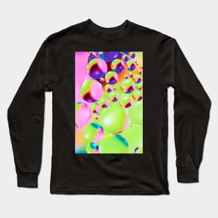 Colorful close up of oil drops in water Long Sleeve T-Shirt